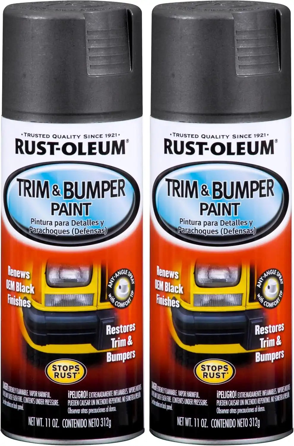 Rust-Oleum Black BlackRust-Oleum Automotive 251574 11-Ounce Trim and Bumper Spray, Matte, 11 Ounce (Pack of 2), Fl Oz