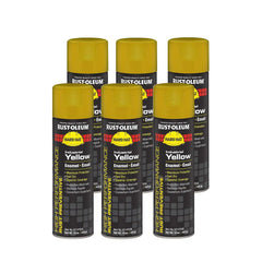 Rust-Oleum V2147838 High Performance V2100 System Rust Preventive Enamel Spray Paint, 20 fl. oz. Container, 15 oz. Fill, Industrial Yellow, 6-Pack