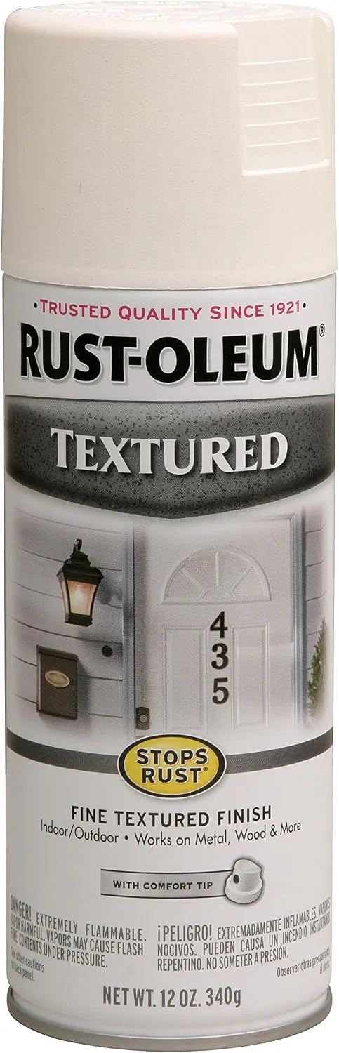 Rust-Oleum 7225830 Stops Rust Textured Spray Paint, 12 oz, White