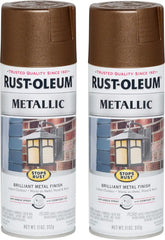 Rust-Oleum 286525 Stops Rust Metallic Spray Paint, 11 oz, Dark Copper, 2 Pack