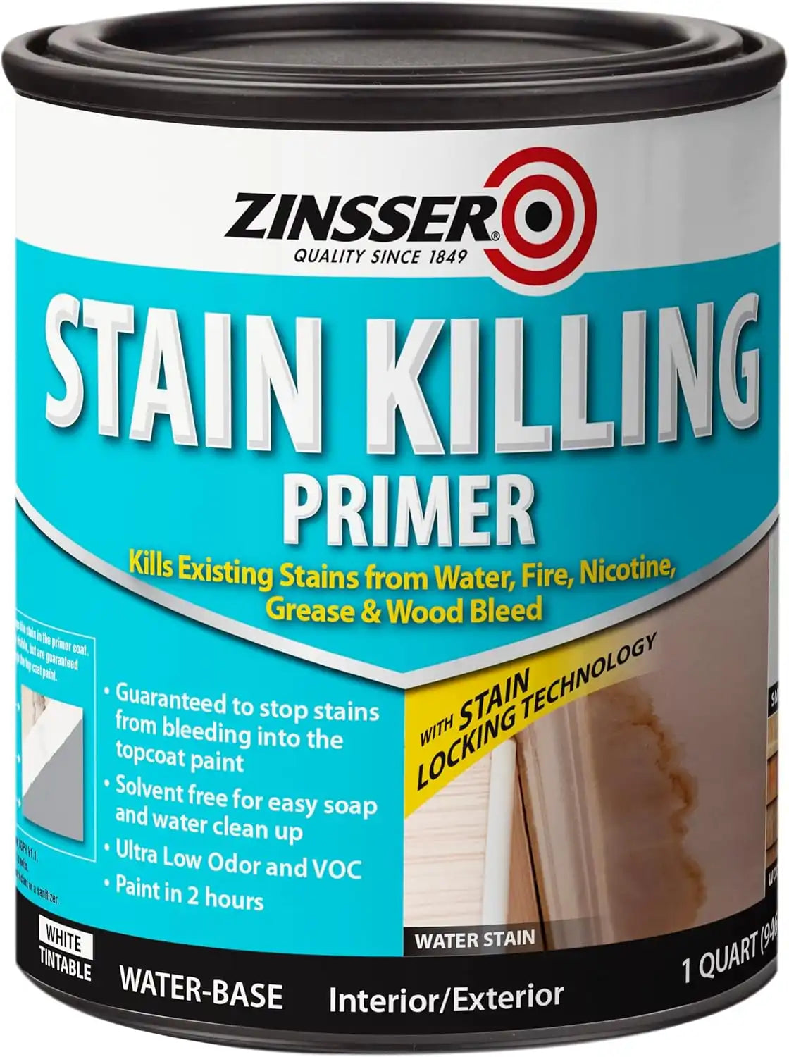 Zinsser 377940 Stain Killing Primer, Quart