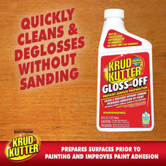 Krud Kutter Gloss-Off Prepaint Surface Preparation Cleaner, 32 oz, No Sanding Liquid Deglosser for Cabinets, Trim, Doors and Furniture, Removes Dirt Grease and Gloss for Paint Adhesion