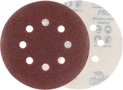 Gator 5" Random Orbit Hook & Loop Red Resin Aluminum Oxide Sanding Discs, 8-Hole, 80 Grit, 50 Pack