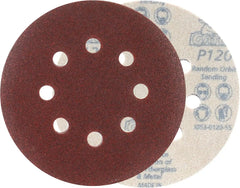 Gator 5" Random Orbit Hook & Loop Red Resin Aluminum Oxide Sanding Discs, 8-Hole, 120 Grit, 50 Pack