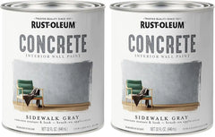 Rust-Oleum 379908-2PK Concrete Interior Wall Paint, Quart, Sidewalk, (Pack of 2)
