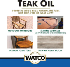 Watco Teak Oil Wood Finish, Quart, Clear