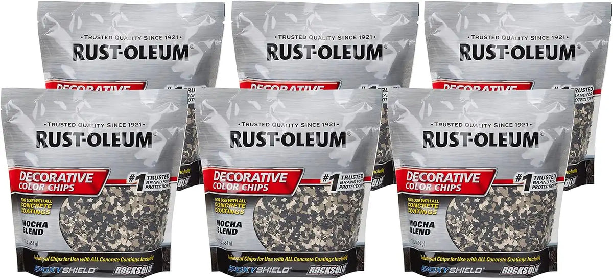 Rust-Oleum 301238-6PK Decorative Color Chips Wall-Surface-Repair-Products, 1 Lb, Mocha Blend, 16 Ounce, (Pack of 6)