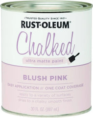 Rust-Oleum Blush Pink Chalked All-in-One Ultra Matte Paint | One Coat Coverage | No Primer, Sanding, Or Topcoat Needed | Easy Clean Up | Made in USA | 30 OZ