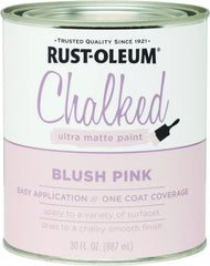 Rust-Oleum Blush Pink Chalked All-in-One Ultra Matte Paint | One Coat Coverage | No Primer, Sanding, Or Topcoat Needed | Easy Clean Up | Made in USA | 30 OZ