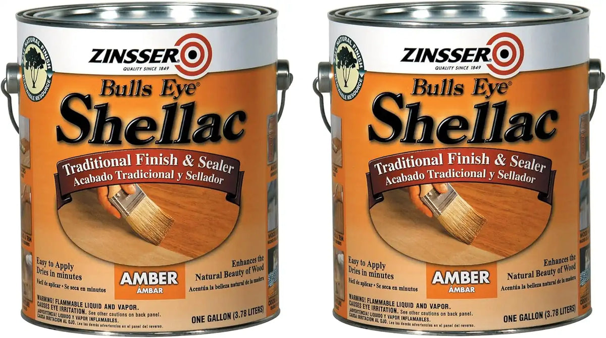 Zinsser 701-2PK Bulls Eye Shellac Traditional Finish & Sealer, Gallon, Amber, 2 Pack