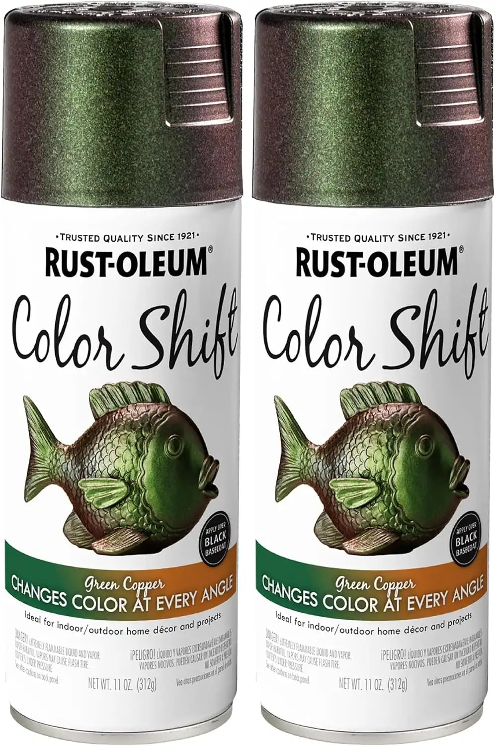 Rust-Oleum 372478 Specialty Color Shift Spray Paint, 11 oz, Green Copper (Pack of 2)