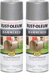 Rust-Oleum 7213830 Stops Rust Hammered Spray Paint, 12 oz, Silver, 2 Pack