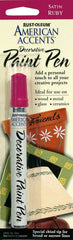 Rust-Oleum 215154 American Accents Satin Decorative Paint Pen, Ruby, 1/3-Ounce