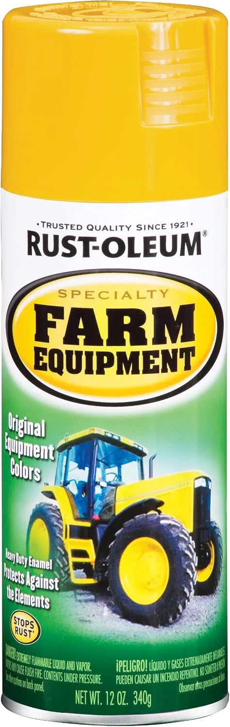 Rust-Oleum 7449830 Specialty Farm Equipment Spray Paint, 12 oz, Caterpillar Yellow