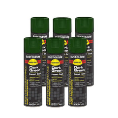 Rust-Oleum V2137838 High Performance V2100 System Rust Preventive Enamel Spray Paint, 20 fl. oz. Container, 15 oz. Fill, Dark Green, 6-Pack