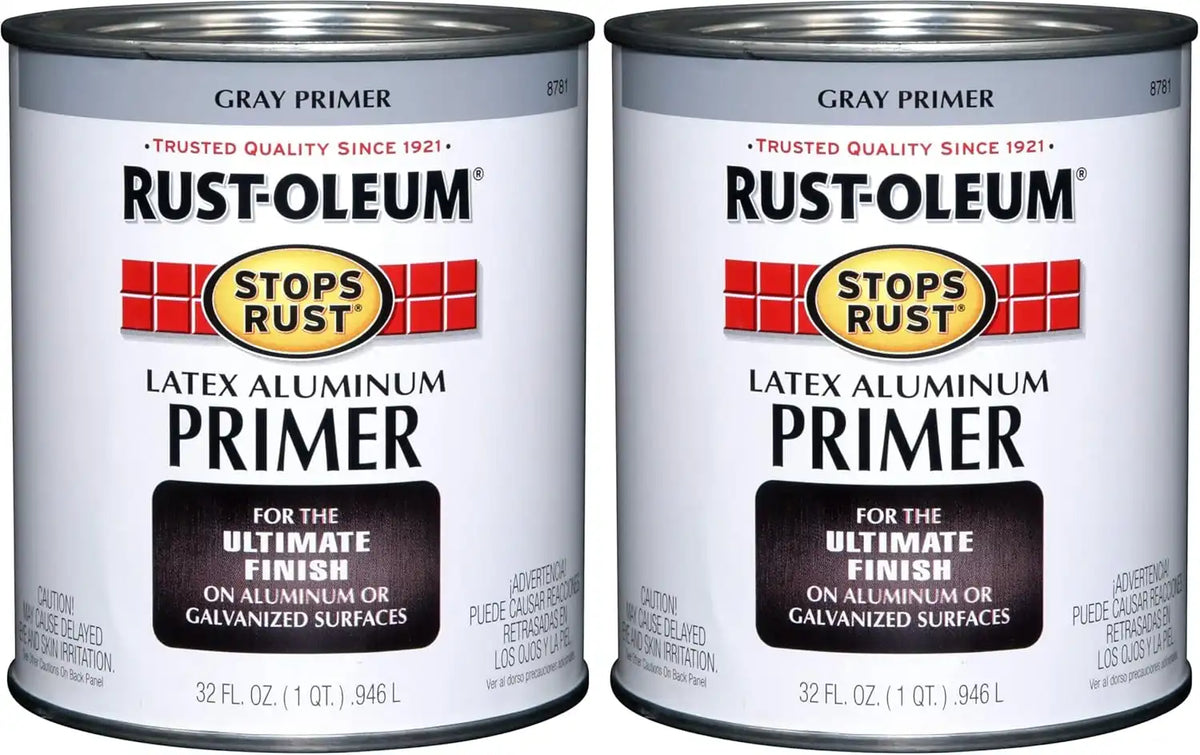 Rust-Oleum 8781502 Stops Rust Aluminum Flat Primer, 32 Fl Oz (Pack of 2)