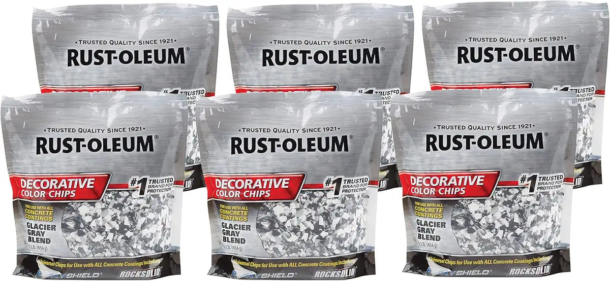 Rust-Oleum 312449-6PK Glacier Gray Blend EpoxyShield Decorative Color Chips, 1 lb, (Pack of 6)