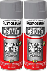 Rust-Oleum 249415 Automotive Sandable Primer Spray, 12 oz, Gray (Pack of 2)