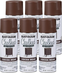 Rust-Oleum Cocoa Bean Chalked All-in-One Ultra Matte Spray Paint | One Coat Coverage | No Primer, Sanding, Or Topcoat Needed | Easy Spray Application | Made in USA | 12 OZ | 6 Pack