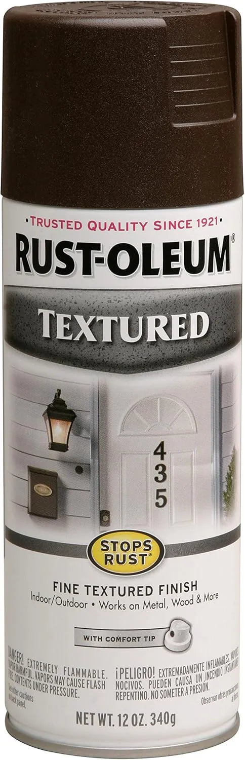 Rust-Oleum 241255 Textured Spray Paint, 12 oz, Dark Brown