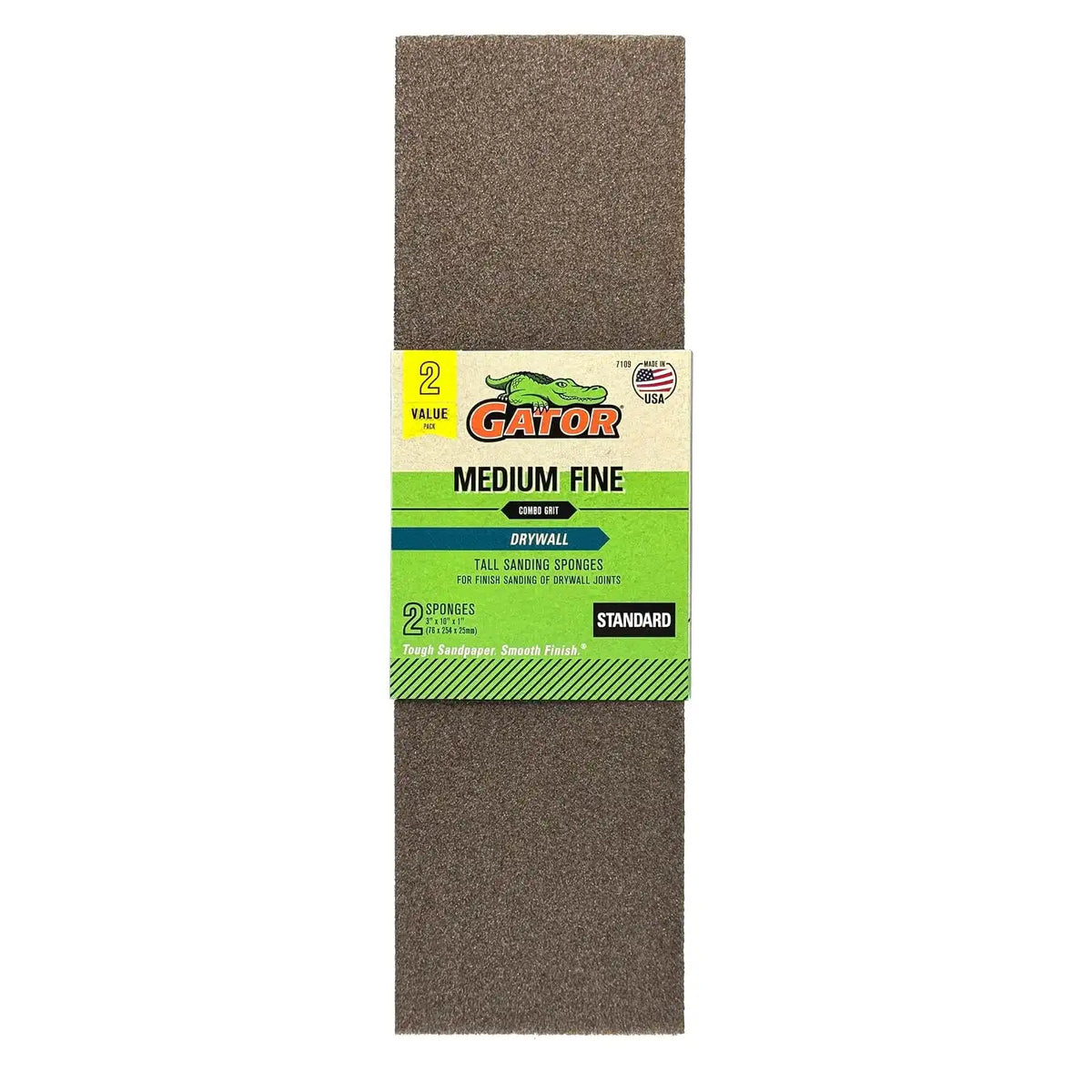 Gator 7109 Multi-Grade Pack Medium Fine Grit Tall Sanding Sponge, 3 x 10 Inch, 2 Sponges