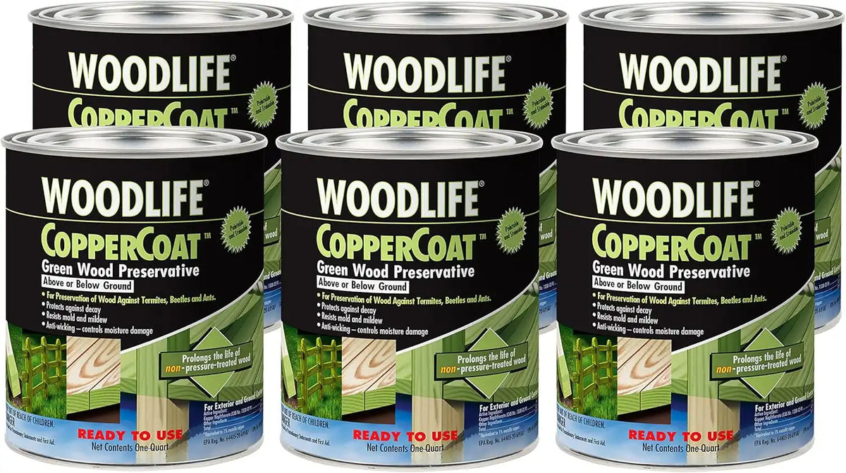 Wolman 1904A-6PK Woodlife CopperCoat Green Wood Preservative, Quart, 6 Pack