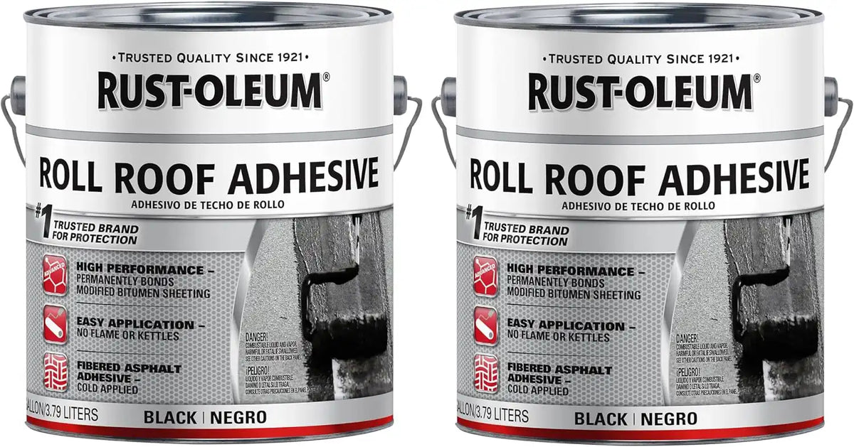 Rust-Oleum Roll Roofing Adhesive, Gallon, Black, 2 Pack