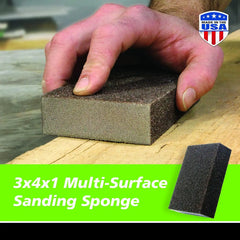 Gator Multi-Surface Sanding Sponge, 3" x 4" x 1", Extra Fine/Fine Grit, 6 Pack