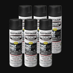 Rust-Oleum 248656-6PK Stops Rust Professional Grade Undercoating Spray Paint, 15 oz, Rubberized Black, 6 Pack