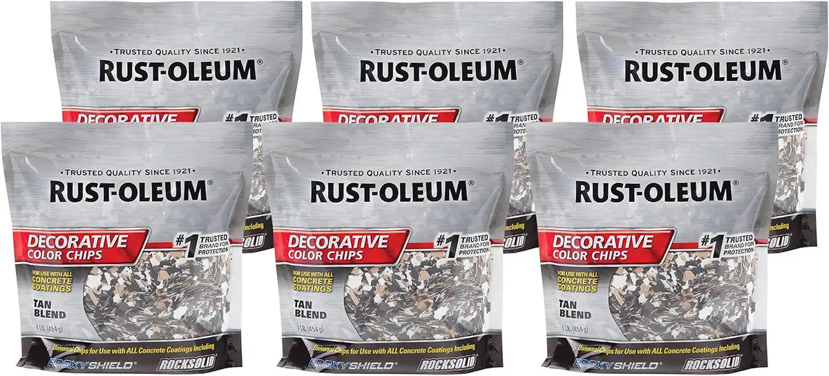 Rust-Oleum 312447-6PK Decorative Color Chips, 6 Pack, Tan Blend, 96 Ounce