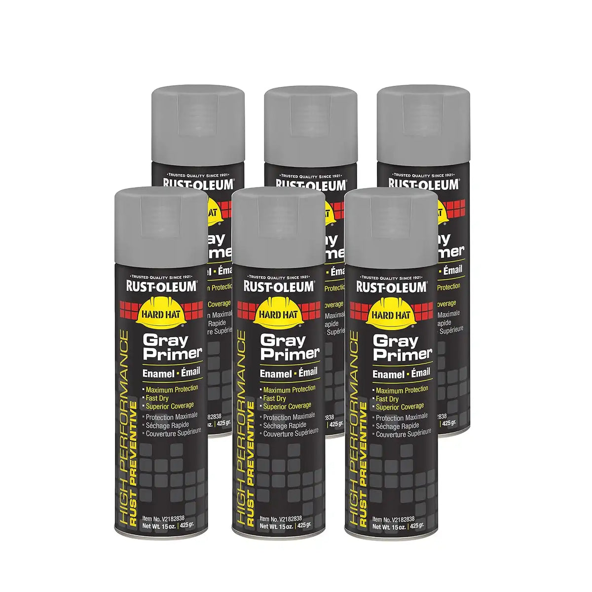 Rust-Oleum V2182838 High Performance V2100 System Enamel Spray Primer, 15-Ounce, Gray