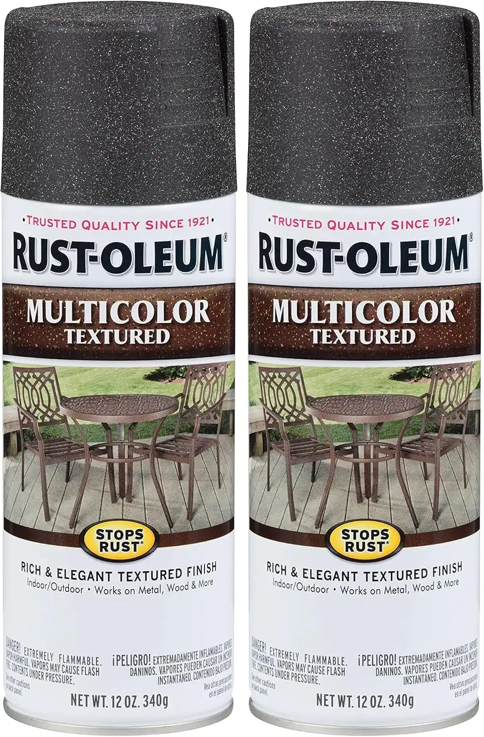 Rust-Oleum 223525 Stops Rust Multi-Color Textured Spray Paint, 12 Ounce (Pack of 2), Aged Iron, 12 Fl Oz