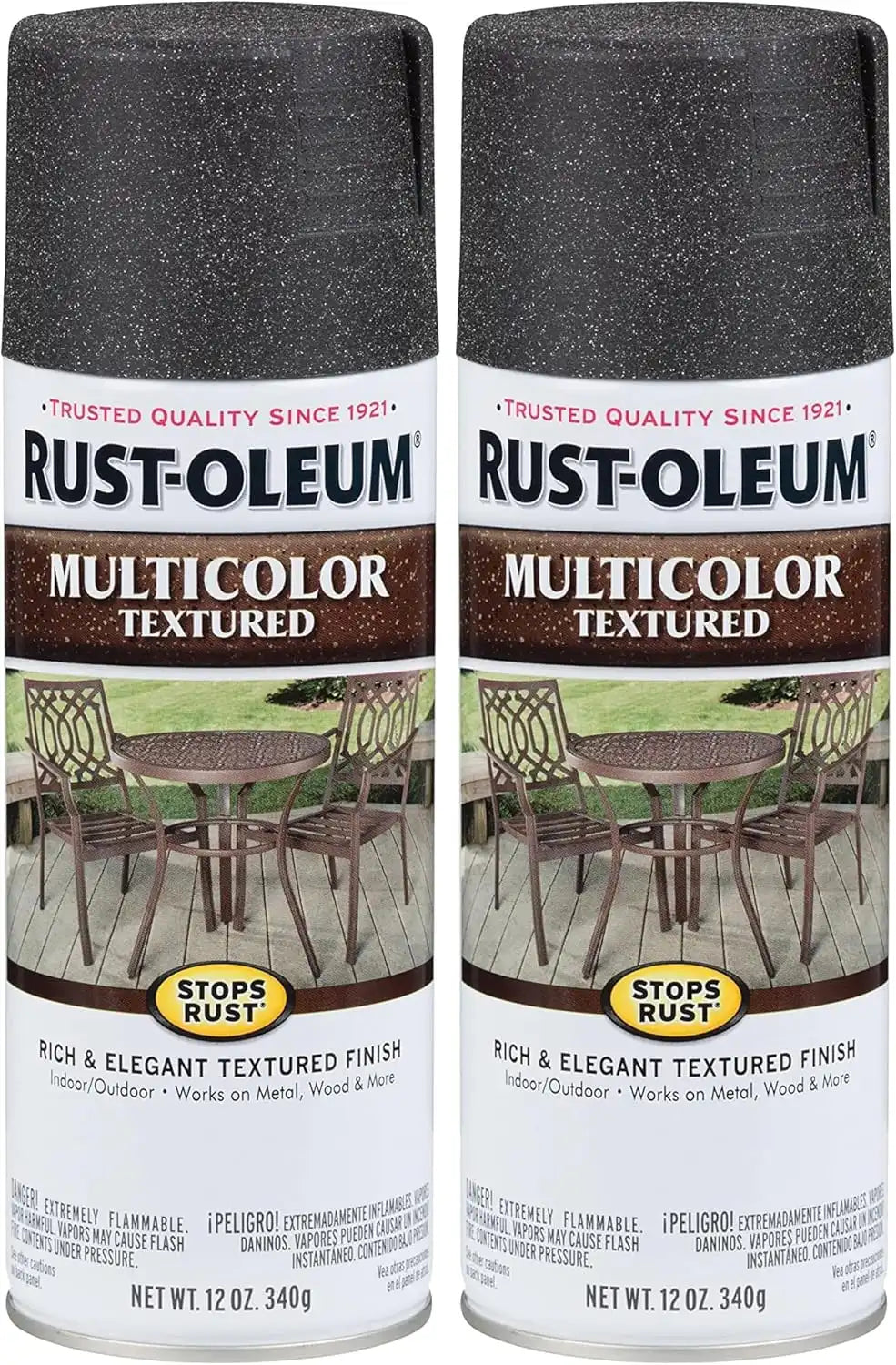Rust-Oleum 223525 Stops Rust Multi-Color Textured Spray Paint, 12 Ounce (Pack of 2), Aged Iron, 12 Fl Oz