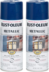 Rust-Oleum 7251830 Stops Rust Metallic Spray Paint, 11 oz, Cobalt Blue, 2 Pack