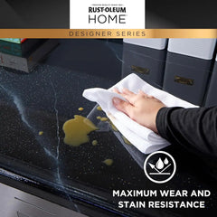 Rust-Oleum 396945 HOME Designer Series Marble Countertop Coating Kit | No Stripping Sanding or Priming | High Adhesion | Wear & Stain Resistant | Black Marble | 1 Kit