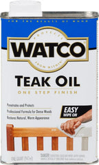 Watco Teak Oil Wood Finish, Quart, Clear
