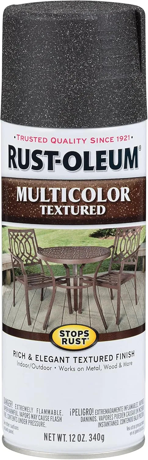 Rust-Oleum 223525 Stops Rust Multi-Color Textured Spray Paint, 12 oz, Aged Iron