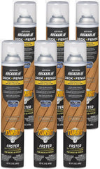 RockSolid Deck+Fence Protective Stain & Sealer with Turbo Spray System | Oil‑Base One‑Coat Protection | Superior Moisture Resistance | UV Resistant | Natural | 23 oz Aerosol | 6 Pack