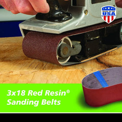 Gator 3" x 21" Red Resin Aluminum Oxide Sanding Belts, 40 Grit, 5 Pack