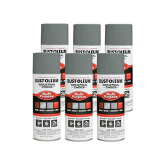 Rust-Oleum 1688830-6PK Industrial Choice 1600 System Multi-Purpose Spray Paint, 12 oz, Smoke Gray, 6 Pack