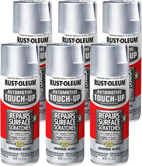 Rust-Oleum 292326-6PK Automotive Universal Touch-Up Spray Paint, 11 oz, Metallic Silver, 6 Pack