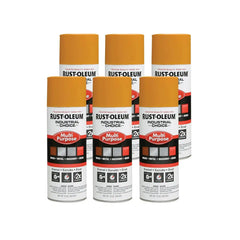 Rust-Oleum 1643830-6PK Industrial Choice 1600 System Multi-Purpose Spray Paint, 12 oz, School Bus Yellow, 6 Pack