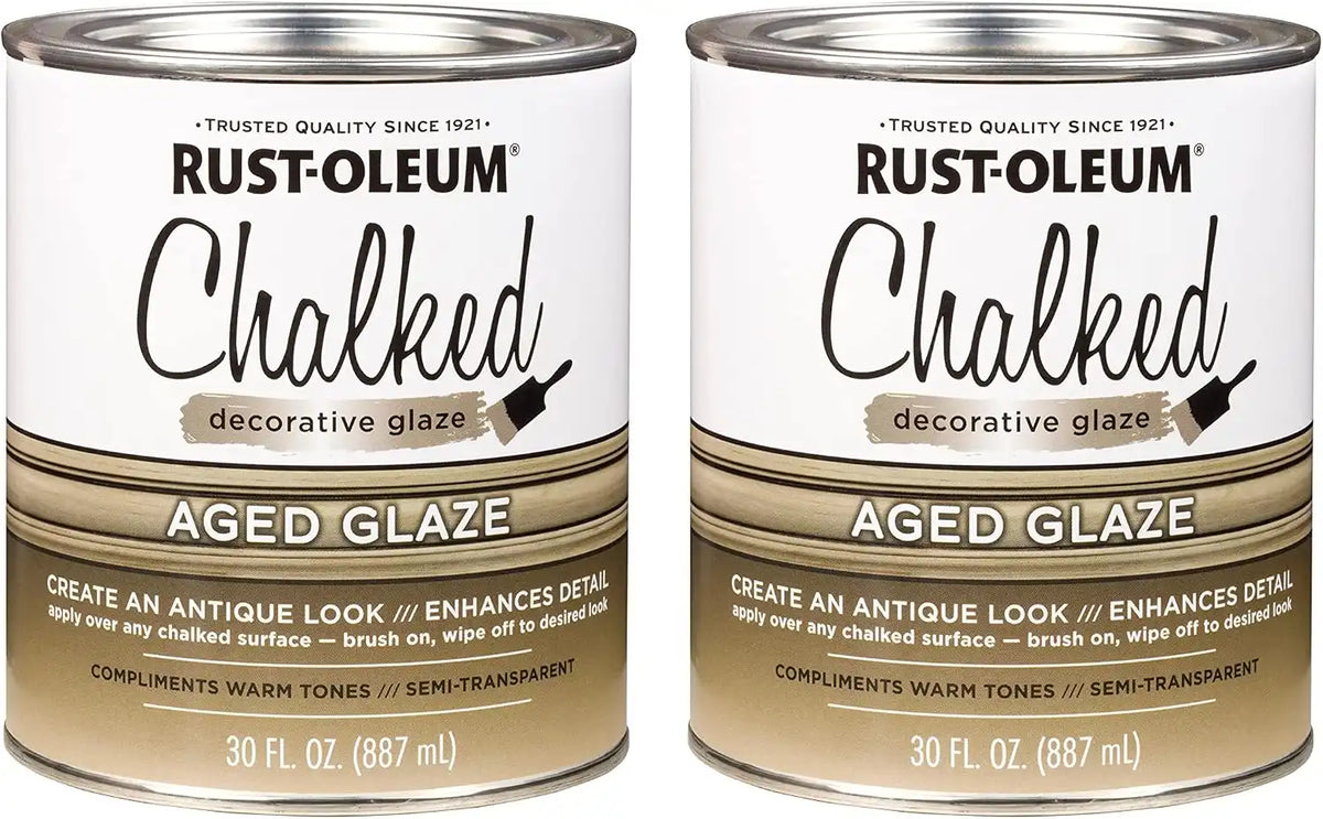 Rust-Oleum 315881-2PK Chalked Decorative Glaze, 30 oz, Semi-Transparent Aged, 2 Pack