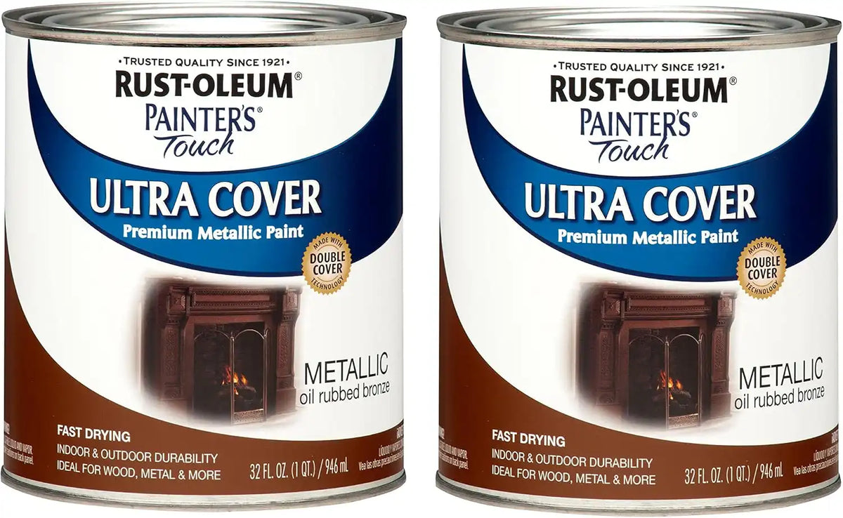 Rust-Oleum 254101-2PK Painter's Touch Latex Paint, Quart, Metallic Oil-Rubbed Bronze, (Pack of 2)