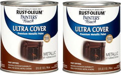 Rust-Oleum 254101-2PK Painter's Touch Latex Paint, Quart, Metallic Oil-Rubbed Bronze, (Pack of 2)