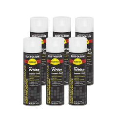 Rust-Oleum V2190838 High Performance V2100 System Rust Preventive Enamel Spray Paint, 20 fl. oz. Container, 15 oz. Fill, Flat White, 6-Pack
