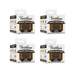 Varathane Wood Grain Tape | Mimics Real Wood Texture | Peel‑and‑Stick Application | Use on Trim, Furniture, Decor, or Conceal Damages | Dark Walnut | 2.5 in x 15 ft | 4 Pack
