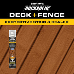 RockSolid Deck+Fence Protective Stain & Sealer with Turbo Spray System | Oil‑Base One‑Coat Protection | Superior Moisture Resistance | UV Resistant | Cedar | 23 oz Aerosol