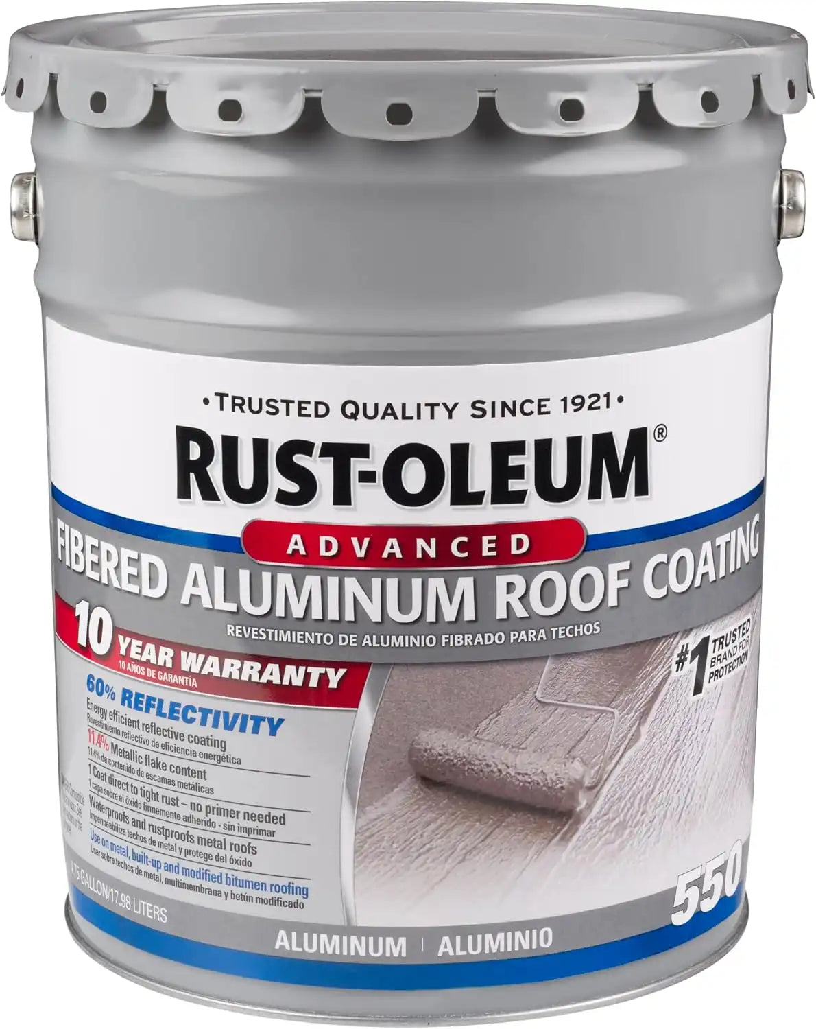 Rust-Oleum 550 Fibered Aluminum Roof Coating, 5 Gallon