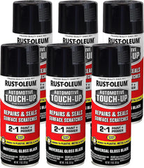 Rust-Oleum 292320-6PK Automotive Universal Touch-Up Spray Paint, 11 oz, Universal Gloss Black, 6 Pack